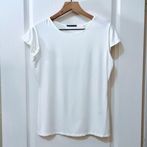 Tahari White Cap Sleeve Women’s Business Casual Top Small